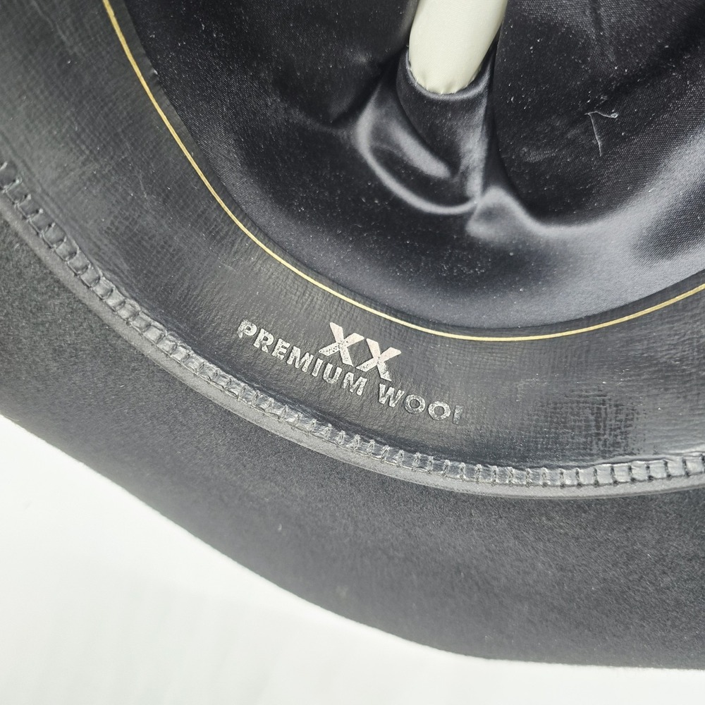 Resistol Cowboy Hat Size 7 1/2 Western XX Premium Wool Black Self Conforming - Picture 9 of 11